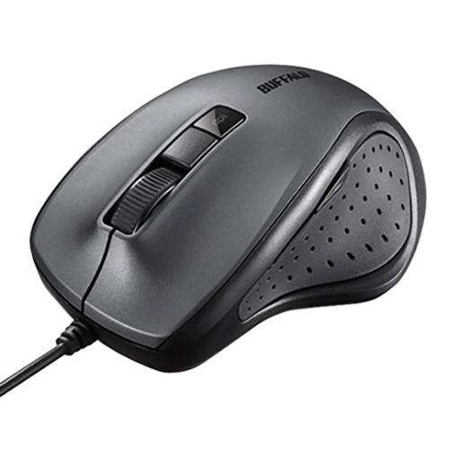 バッファロー　有線　ＢｌｕｅＬＥＤ　光学式マウス　静音　５ボタン　ブラック　ＢＳＭＢＵ３００ＢＫ　１個