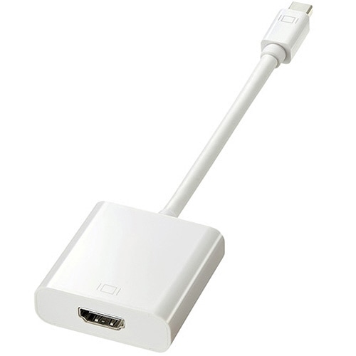 サンワサプライ ミニDisplayPort-HDMI変換アダプタ ホワイト AD-MDPPHD01 1個