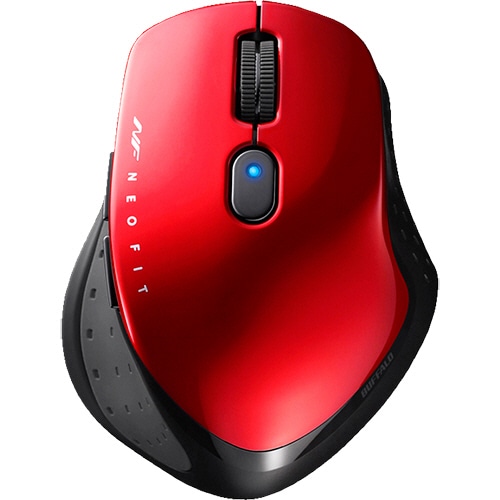 バッファロー 無線 BlueLED 5ボタン ネオフィットマウス Mサイズ レッド BSMBW510MRD 1個