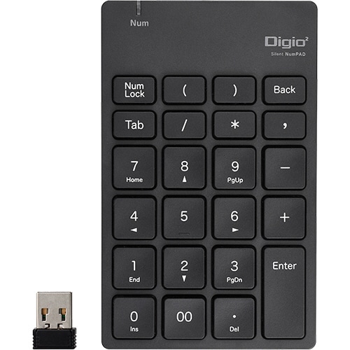 ナカバヤシ 静音テンキーボード USB無線タイプ ブラック TNK-SR227BK 1台