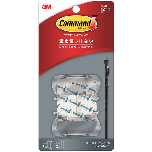 3M コマンドフック コード用 クリア Mサイズ (フック2個+タブ3枚) CMG-M-CL 1パック