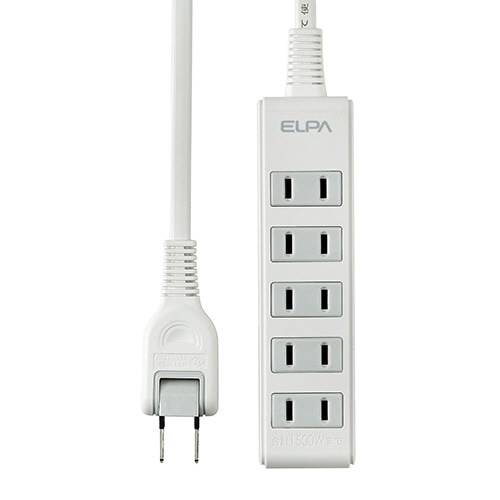ELPA コンパクトタップ 5個口 5m ホワイト LPT-505N(W) 1個