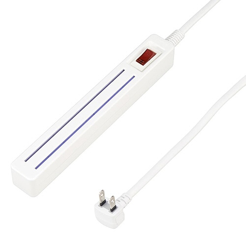 ヤザワ 差込みフリータップ2ロングタイプ ブレーカースイッチ付 2.5m ホワイト H6LS10125WH 1個