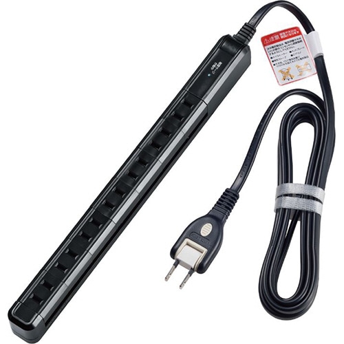 ELPA 耐雷 スリム回転タップ 7個口 2m ブラック WBS-SL702SB(BK) 1個
