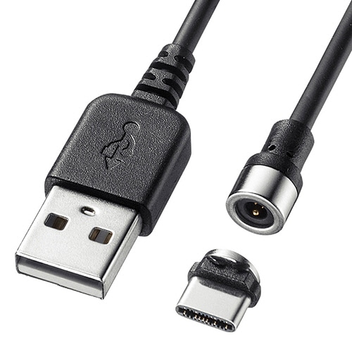 サンワサプライ　Ｍａｇｎｅｔ脱着式ＵＳＢ　Ｔｙｐｅ－Ｃケーブル　ブラック　１ｍ　ＫＵ－ＭＭＧＣＡ１Ｋ　１本