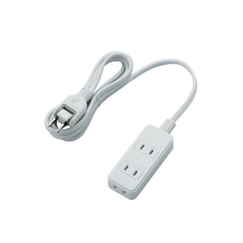 エレコム ほこりシャッター付き電源タップ 2P・3個口 ホワイト 2.0m T-ST02-22320WH 1個