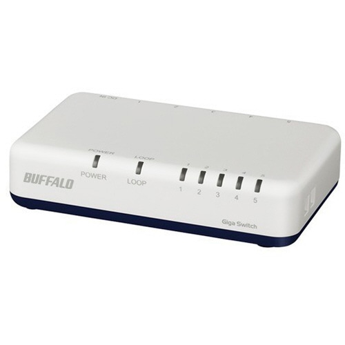 バッファロー Giga対応 スイッチングハブ プラスチック筐体 電源外付けモデル 5ポート ホワイト LSW6-GT-5EP/WH 1台