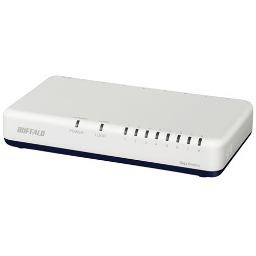 バッファロー Giga対応 スイッチングハブ プラスチック筐体 電源外付けモデル 8ポート ホワイト LSW6-GT-8EP/WH 1台