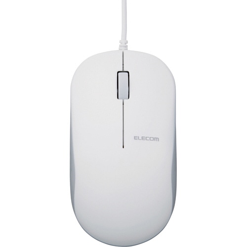 エレコム 有線3ボタンBlueLEDマウス ホワイト RoHS指令準拠(10物質) M-K7UBWH/RS 1個