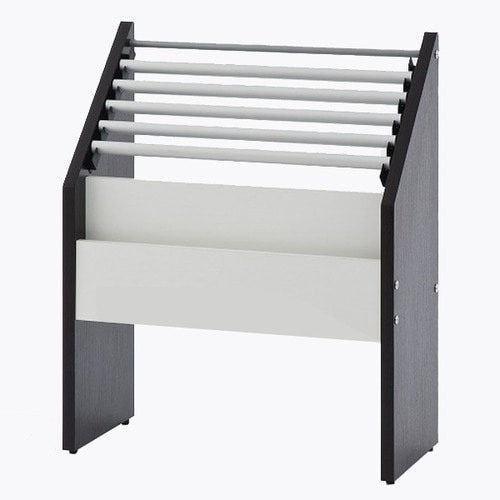 アール・エフ・ヤマカワ 木製新聞掛け スナップタイプ 幅664×奥行300×高さ800mm ホワイト×ダーク(木目) SHSK-001D2 1台