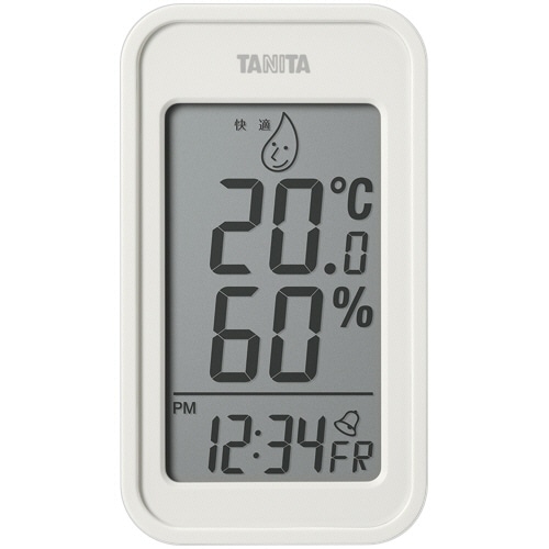タニタ デジタル温湿度計 アイボリー TT-589-IV 1個