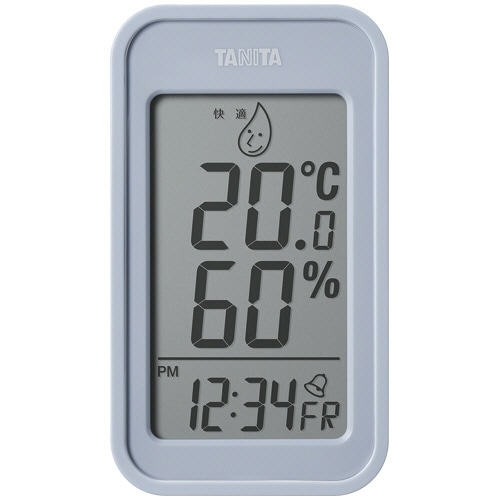タニタ デジタル温湿度計 ブルーグレー TT-589-BL 1個