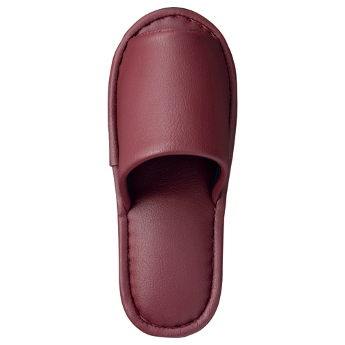 TANOSEE 最高級レザー調スリッパ 外縫い 大人用 ワイン 1足