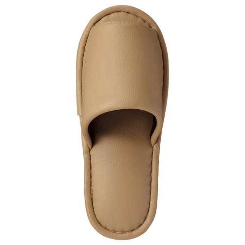 TANOSEE 最高級レザー調スリッパ 外縫い 大人用 ベージュ 1足