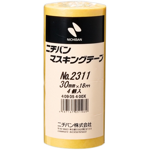 ニチバン マスキングテープ No.2311 30mm×18m 厚み0.092mm 2311H-30 1パック(4巻)
