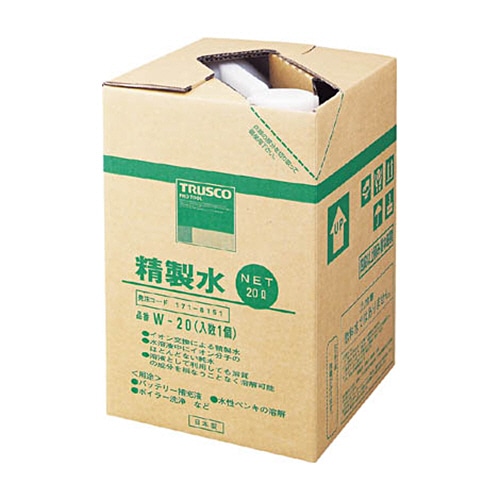 TRUSCO 精製水(純水) 20L W-20 1箱