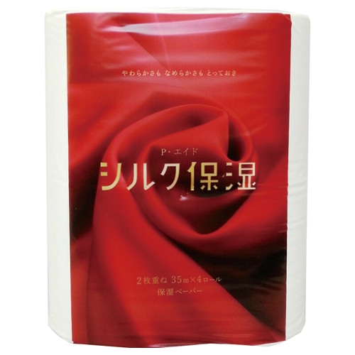 河野製紙 P・エイドシルク保湿トイレットロール ダブル 芯あり 35m 1パック(4ロール)