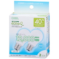 オーム電機 電球形蛍光灯 エコ電球 A形 40W形 E26 昼光色 EFA10ED/8-2P 1パック(2個)