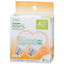 オーム電機 電球形蛍光灯 エコ電球 A形 40W形 E26 電球色 EFA10EL/8-2P 1パック(2個)