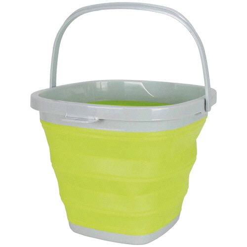 コジット 薄く畳めるバケツ 10L グリーン 1個