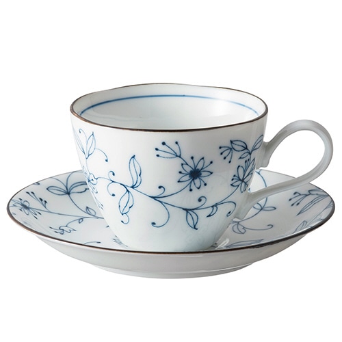いちがま 線唐草コーヒー碗皿 1セット(5客)