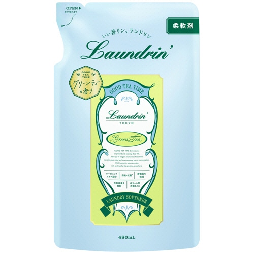 ネイチャーラボ ランドリン 柔軟剤 グリーンティーの香り 詰替 480mL 1個
