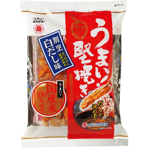 越後製菓 うまい!堅焼き 割烹白だし味 96g(24g×4袋) 1パック