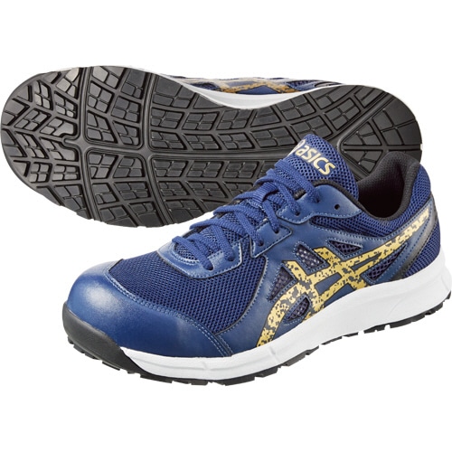 アシックス セーフティシューズ FCP106ウィンジョブ インディゴブルー×ゴールド 25.5cm FCP106-4994-25.5 1足