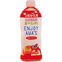 ロケット石鹸 エンジョイアワーズ 台所用洗剤 もぎたてフルーツの香り 詰替用 400ml 091543 1本