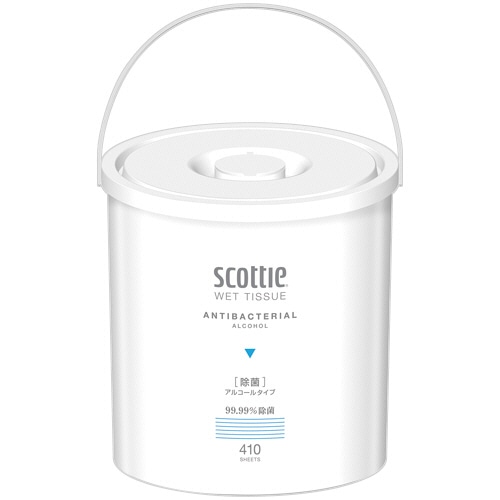 日本製紙クレシア　スコッティ　ウェットティシュー　除菌　アルコールタイプ　本体　１個（４１０枚）