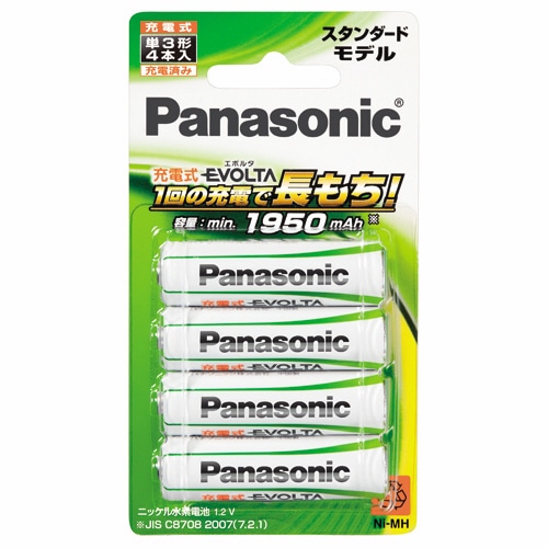 パナソニック ニッケル水素電池 充電式EVOLTA スタンダードモデル 単3形 BK-3MLE/4B 1パック(4本)