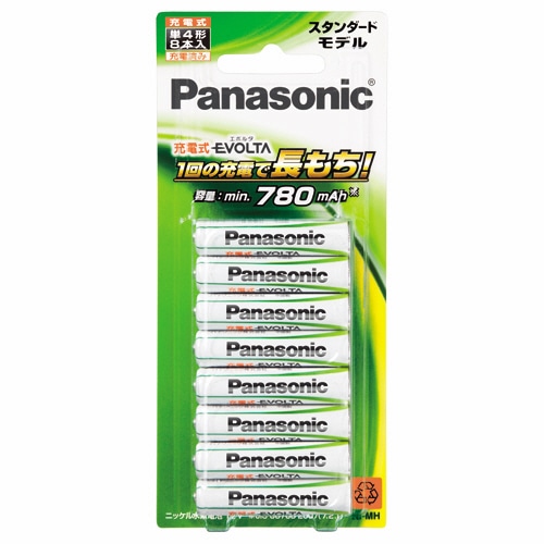 ニッケル水素電池「充電式EVOLTA」 スタンダードモデル 単4形 8本入