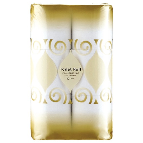 TANOSEE トイレットペーパー パルプブレンド ダブル 芯あり 27.5m 1パック(12ロール)