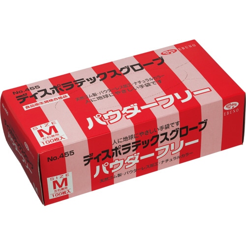 エブノ ディスポラテックスグローブ No.455 パウダーフリー M 1箱(100枚)