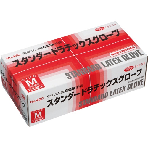 エブノ スタンダードラテックスグローブ No.430 パウダーイン M 1箱(100枚)