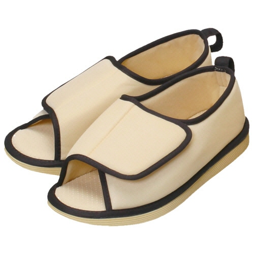 竹虎　転倒予防シューズ　つま先なし　Ｍ　ベージュ　１足