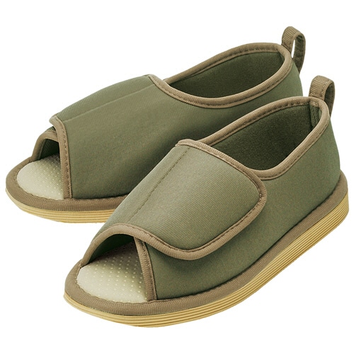 竹虎　転倒予防シューズ　つま先なし　Ｌ　うぐいす　１足