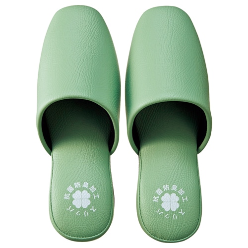 ハピラ ダイトス パステル レザー調スリッパ 抗菌プリント グリーン DATM036GR 1足