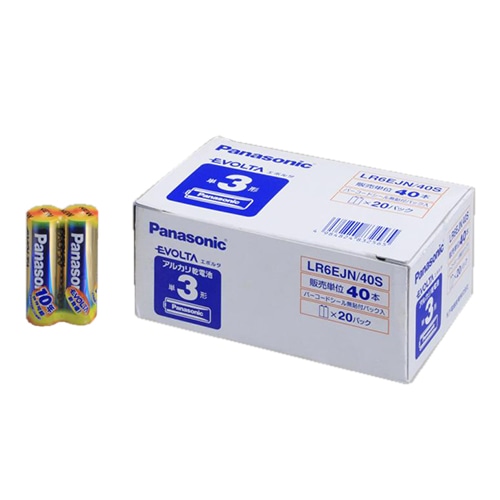 パナソニック アルカリ乾電池 エボルタ 単3形 LR6EJN/40S 1箱(40本)