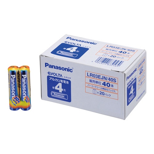 パナソニック アルカリ乾電池 エボルタ 単4形 LR03EJN/40S 1箱(40本)