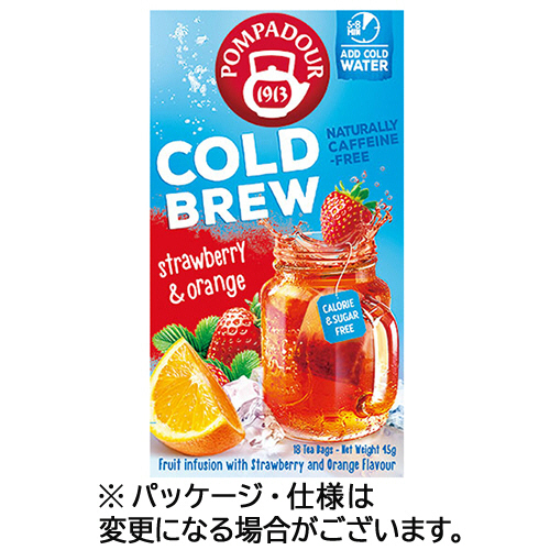 ポンパドール　コールドブリュー　ティーバッグ　ストロベリー＆オレンジ　１箱（１８バッグ）
