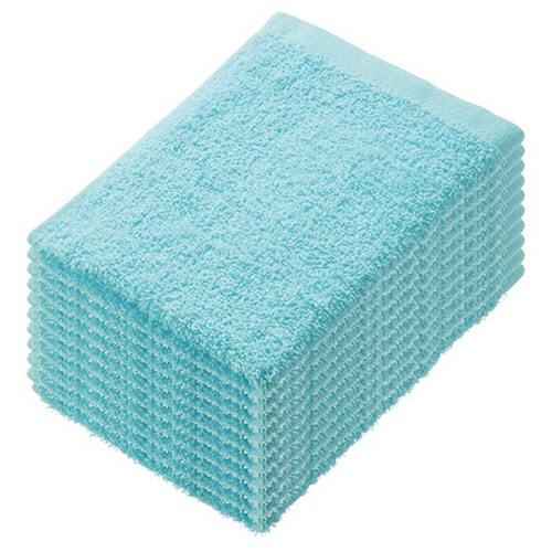 伊藤忠リーテイルリンク　少し厚手のおしぼりタオル　ブルー　ＡＯＴ－００３　１パック（１０枚）