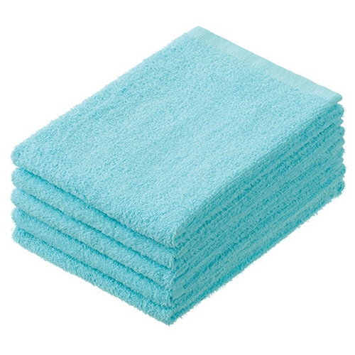 伊藤忠リーテイルリンク　少し厚手のフェイスタオル　ブルー　ＡＦＴ－００３　１パック（５枚）