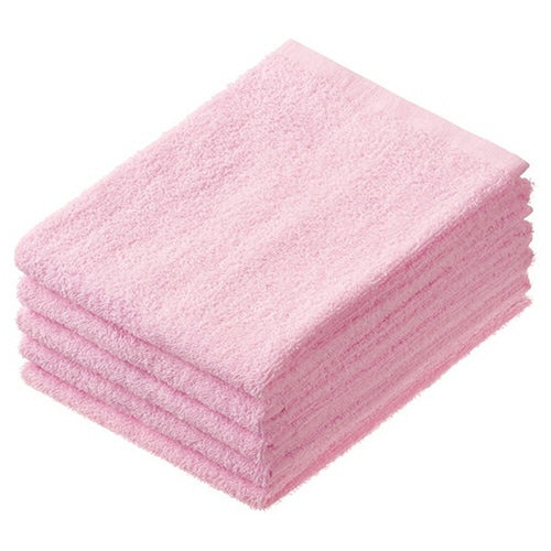 伊藤忠リーテイルリンク　少し厚手のフェイスタオル　ピンク　ＡＦＴ－００２　１パック（５枚）