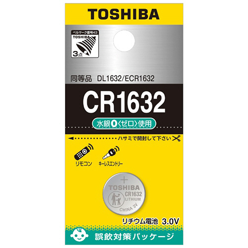 東芝　コイン形リチウム電池　ＣＲ１６３２ＥＣ　１個