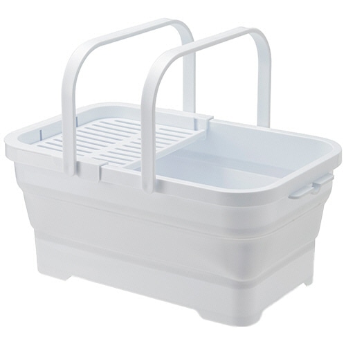 伊勢藤　おりたためる　バスケット　ちょい置きトレー付　１５Ｌ　ホワイト　Ｉ－６４３ＷＨ　１個
