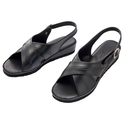 山一 スタンダードクロスサンダル 黒 LLサイズ 10-BK-LL 1足