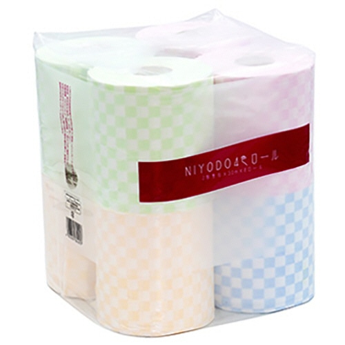 和光製紙 NIYODO4色ロール ダブル 30m 市松柄 1パック(8ロール)