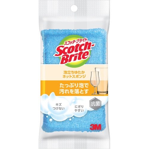 3M スコッチ・ブライト 泡立ちゆたかネットスポンジハード ブルー WNT-77KB 1個