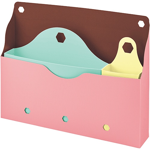 ライオン事務器 カスタマイズボックス コーラルピンク CB-3 1セット